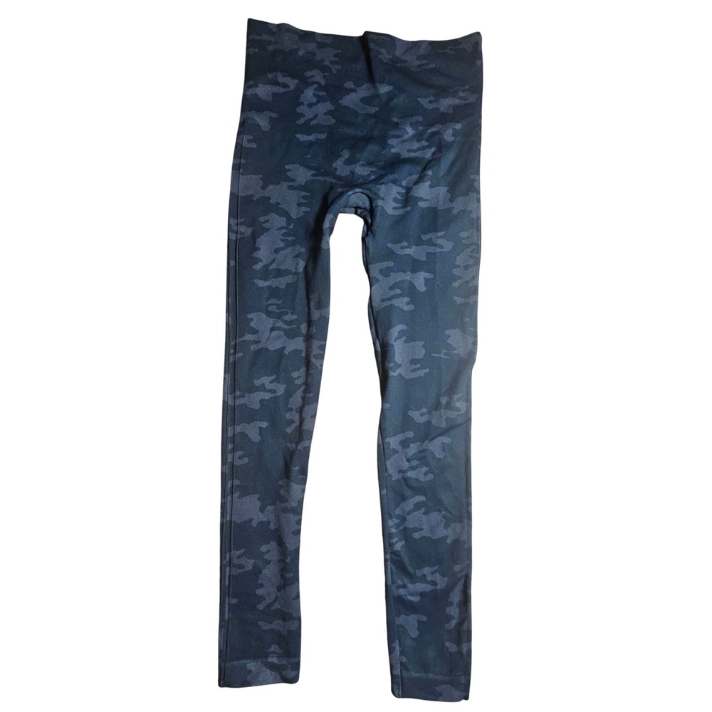 Spanx Look at Me Now Seamless Leggings Black Camo High Waist M Training Yoga Gym